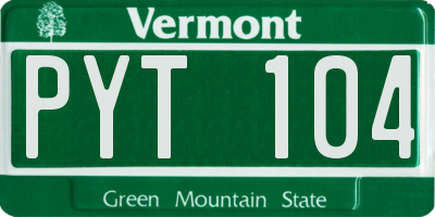 VT license plate PYT104