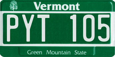 VT license plate PYT105