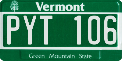 VT license plate PYT106