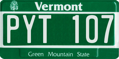 VT license plate PYT107