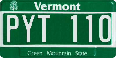 VT license plate PYT110