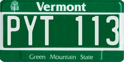 VT license plate PYT113