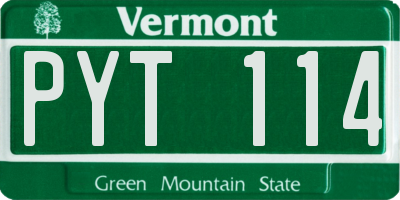 VT license plate PYT114