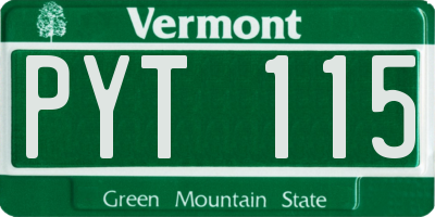 VT license plate PYT115
