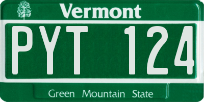 VT license plate PYT124