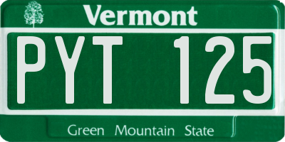 VT license plate PYT125