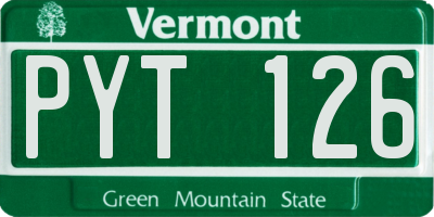 VT license plate PYT126