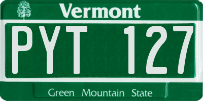 VT license plate PYT127