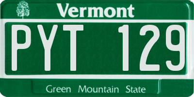 VT license plate PYT129