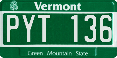 VT license plate PYT136