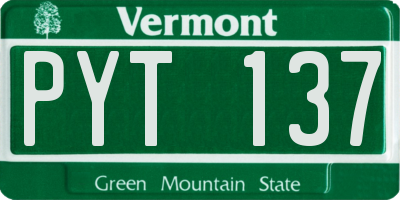 VT license plate PYT137