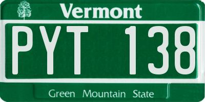 VT license plate PYT138