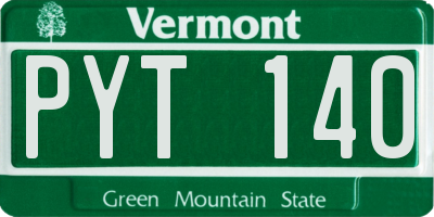VT license plate PYT140