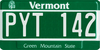 VT license plate PYT142
