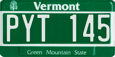 VT license plate PYT145