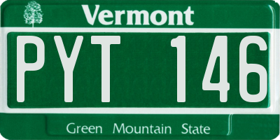 VT license plate PYT146