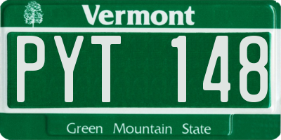 VT license plate PYT148