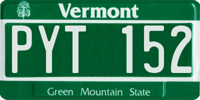 VT license plate PYT152