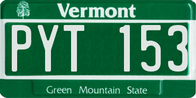 VT license plate PYT153