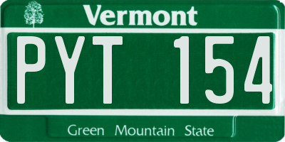 VT license plate PYT154