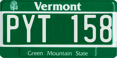 VT license plate PYT158