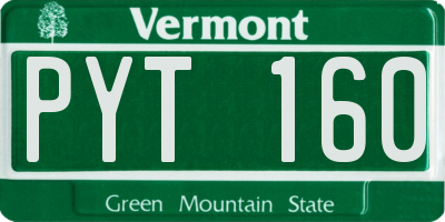 VT license plate PYT160