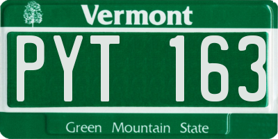 VT license plate PYT163