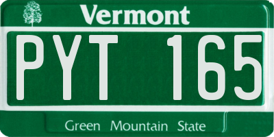 VT license plate PYT165