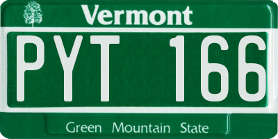 VT license plate PYT166