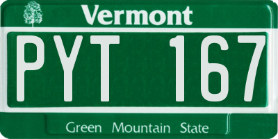 VT license plate PYT167