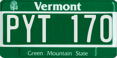 VT license plate PYT170