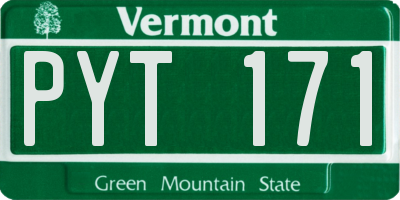 VT license plate PYT171