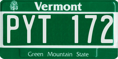 VT license plate PYT172