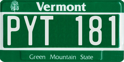 VT license plate PYT181