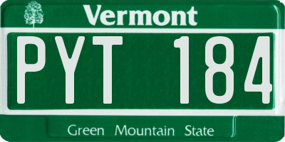 VT license plate PYT184