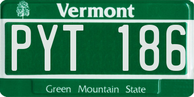 VT license plate PYT186
