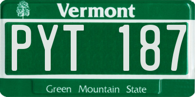 VT license plate PYT187