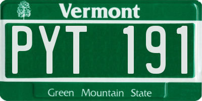 VT license plate PYT191