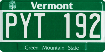 VT license plate PYT192