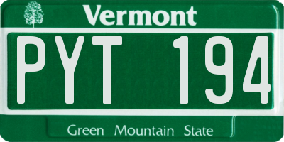 VT license plate PYT194