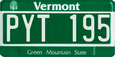 VT license plate PYT195