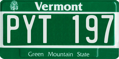 VT license plate PYT197