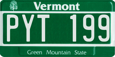 VT license plate PYT199