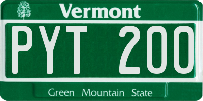 VT license plate PYT200