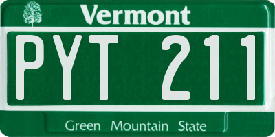VT license plate PYT211