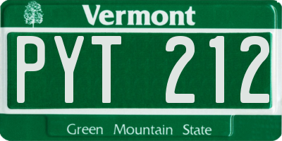 VT license plate PYT212