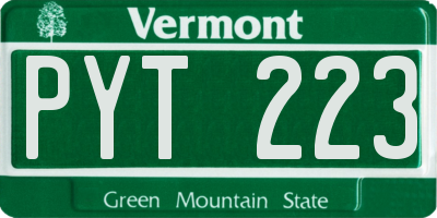 VT license plate PYT223