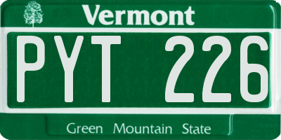 VT license plate PYT226