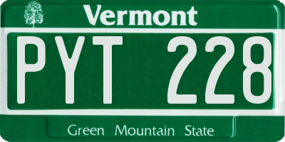 VT license plate PYT228