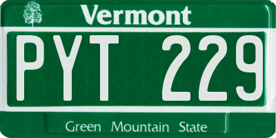 VT license plate PYT229